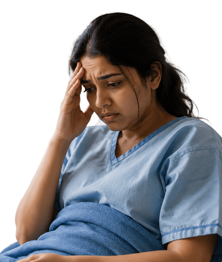 Patient feeling distressed after hospital discharge