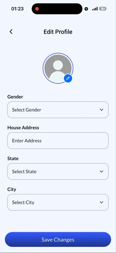 Edit profile screen