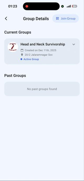 Group details screen