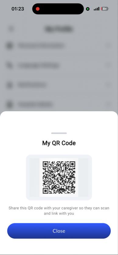 My QR Code screen