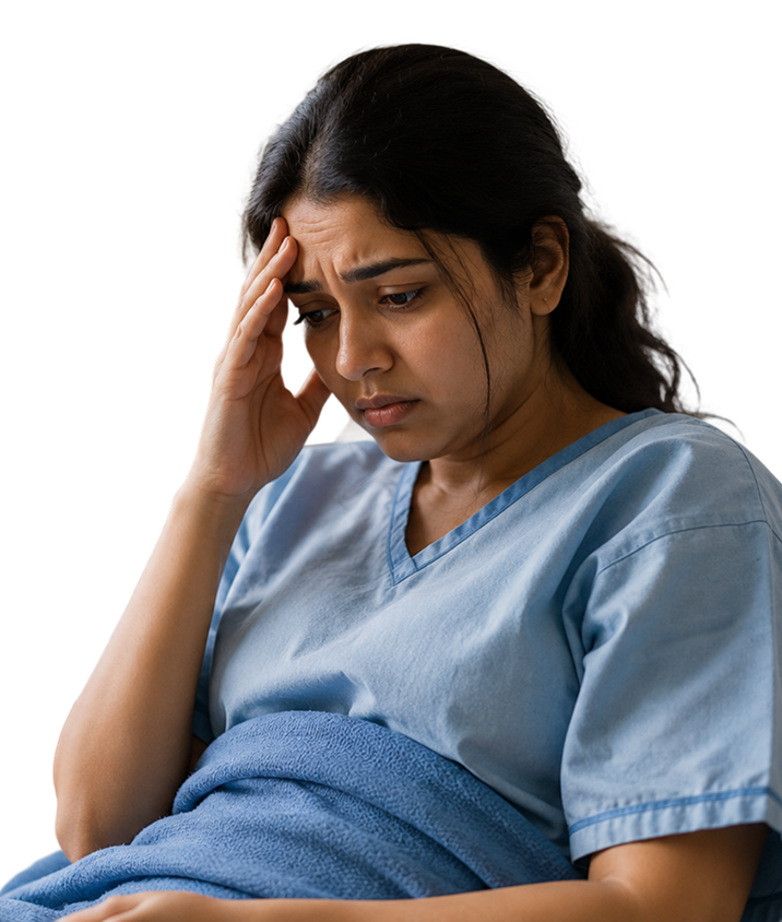 Patient feeling distressed after hospital discharge